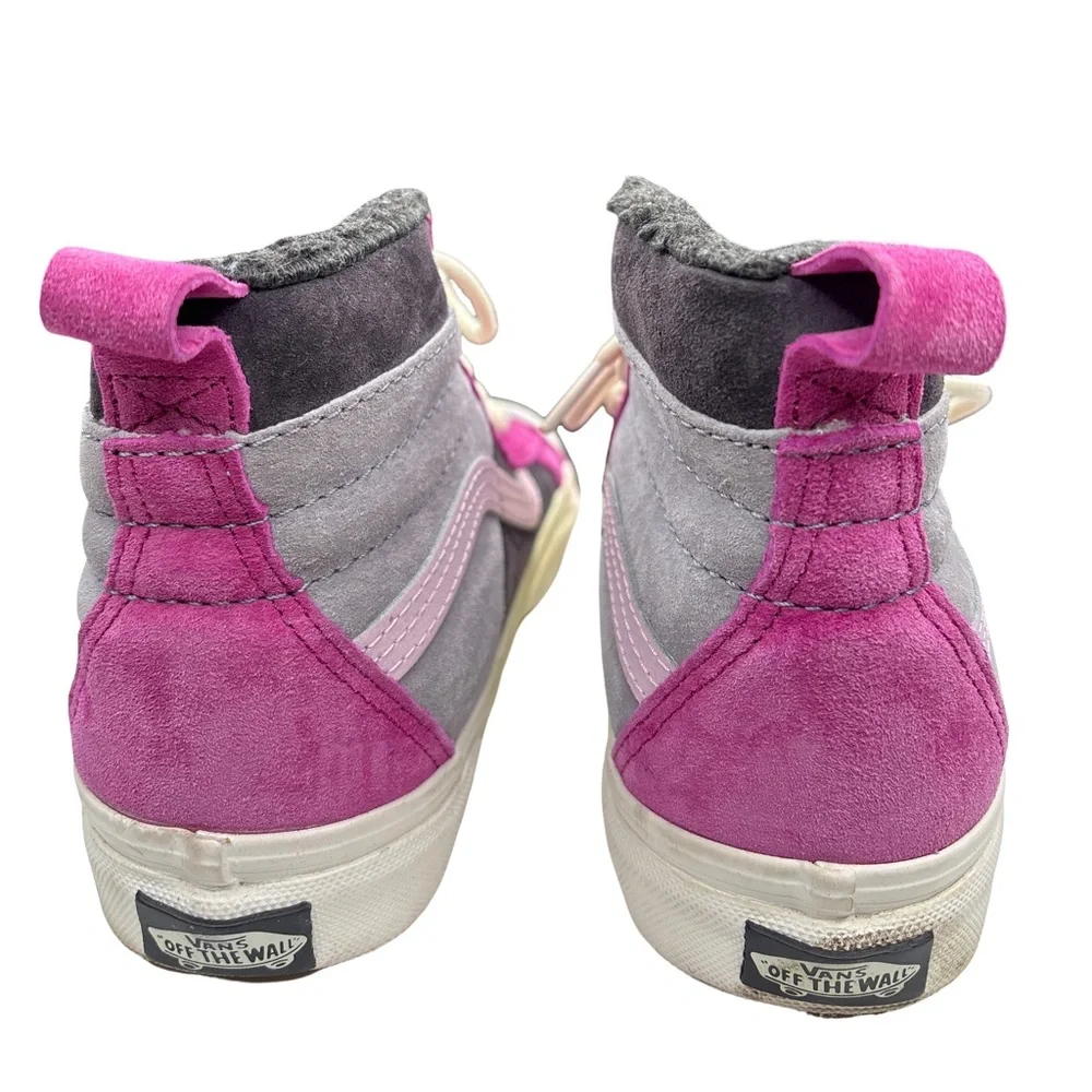 Vans Women's Pink and Gray Sk8-Hi 46 MTE DX high top lace all weather sneakers 6